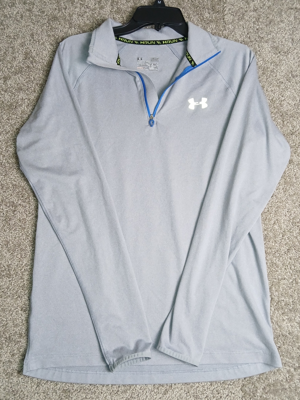Under Armour Men's UA Tech Light Gray Quarter-Zip Performance Shirt - Small